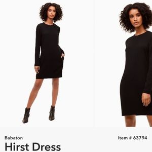 BABATON Aritiza Hirst Black Zip Front Dress M Pockets